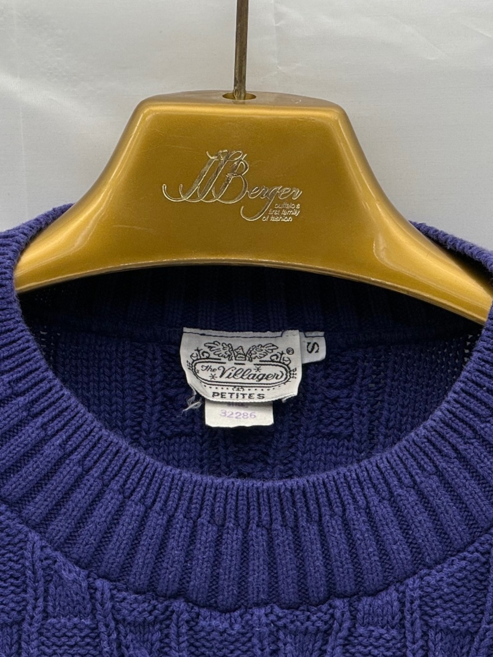 The Villager Indigo Cable-Knit Sweater - Size Small